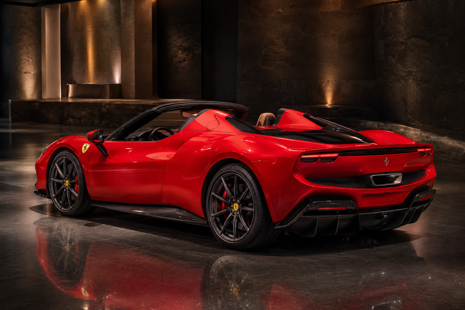 Ferrari 296 GTS rear three-quarter view