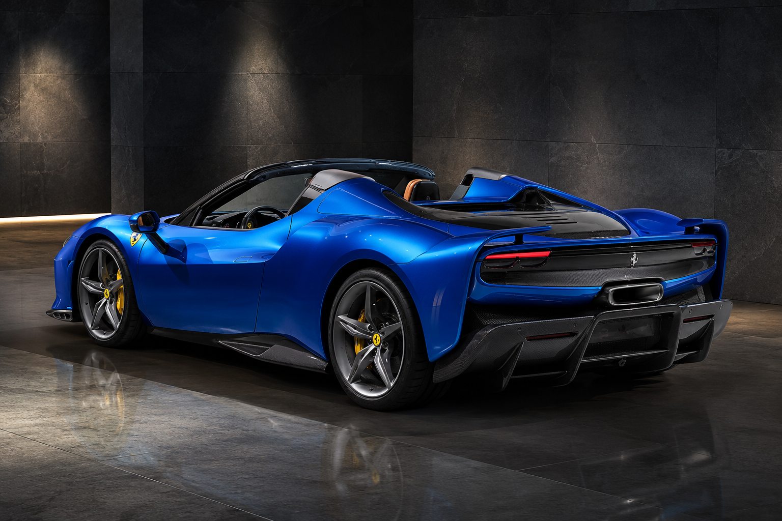 Ferrari 296 Speciale A rear three-quarter view
