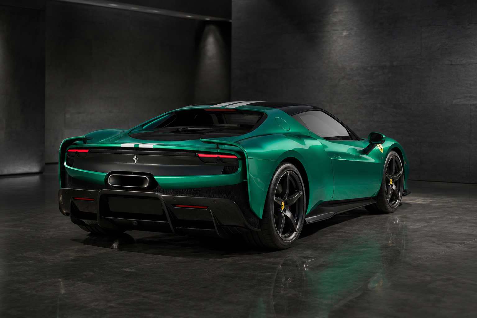 Ferrari 296 Speciale rear three-quarter view