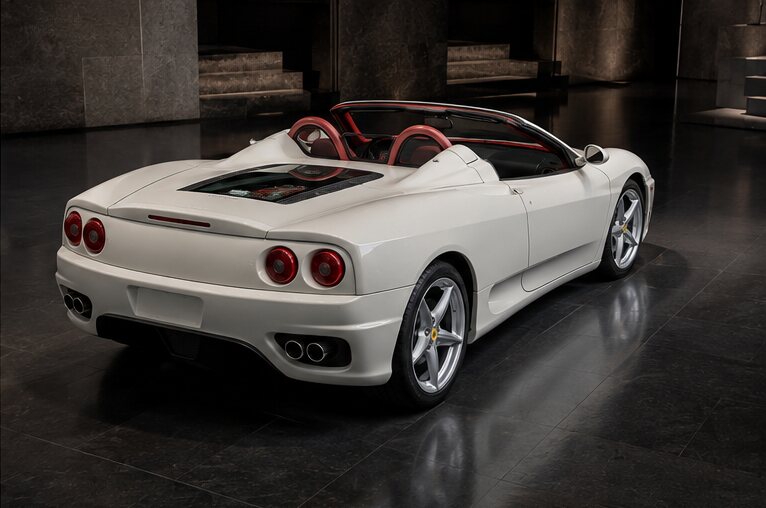 Ferrari 360 Spider rear three-quarter view
