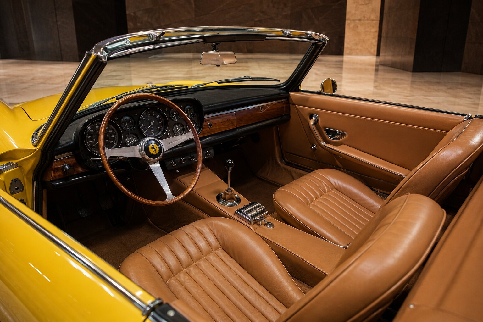 Ferrari 365 California Spyder interior view