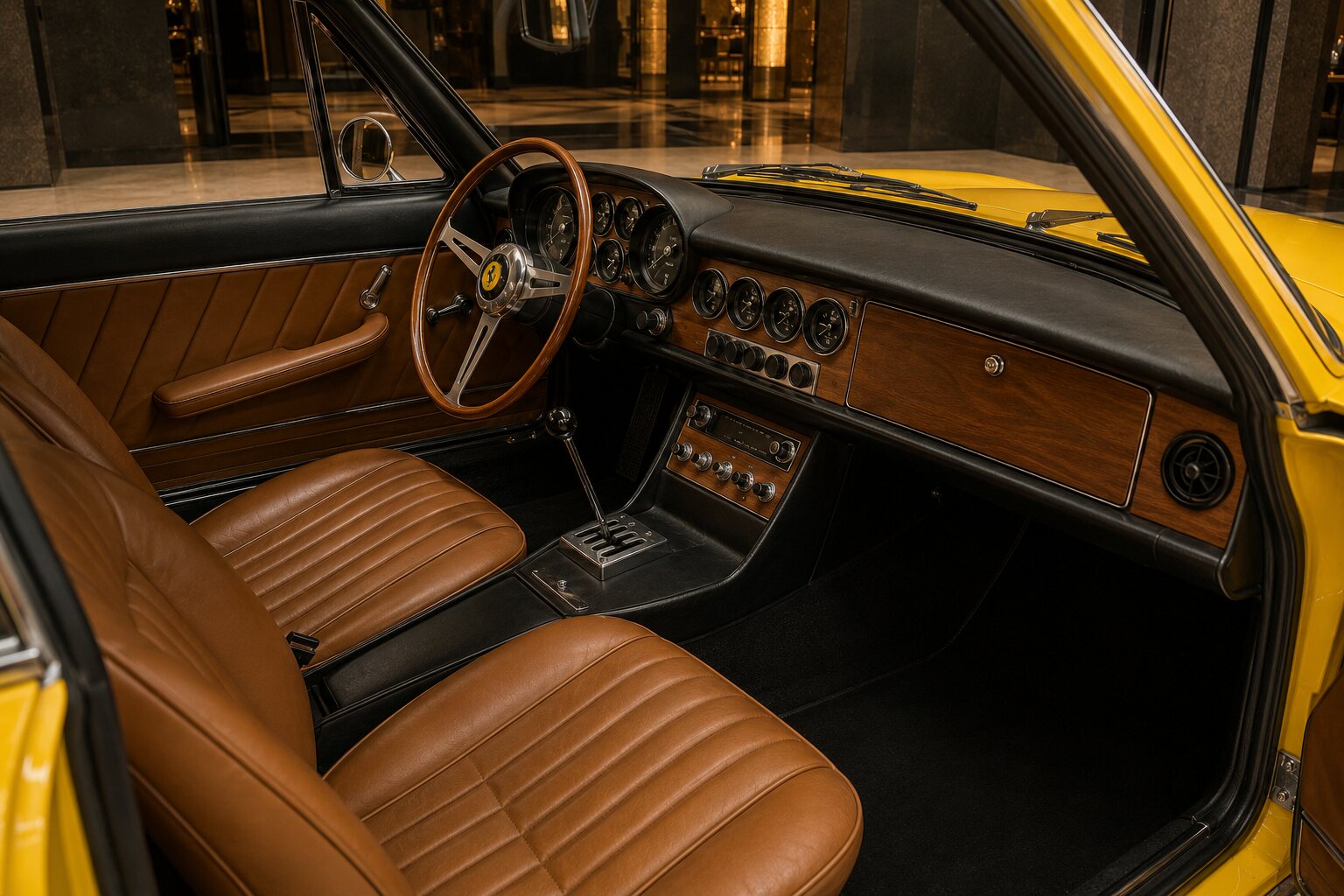 Ferrari 365 GTC interior view