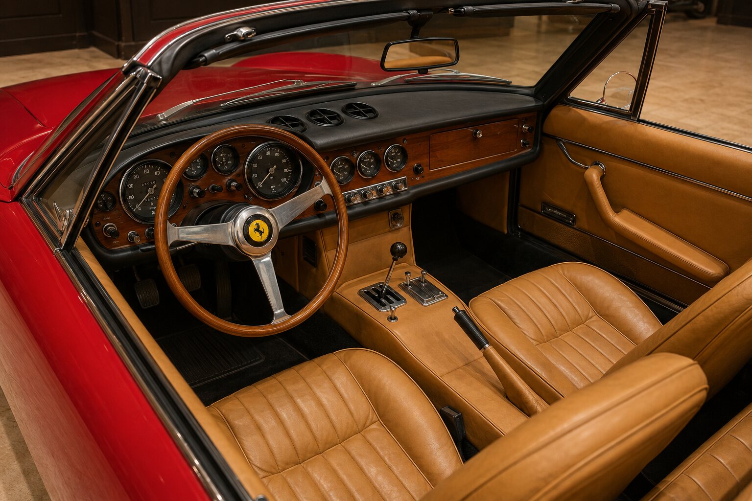 Ferrari 365 GTS interior view