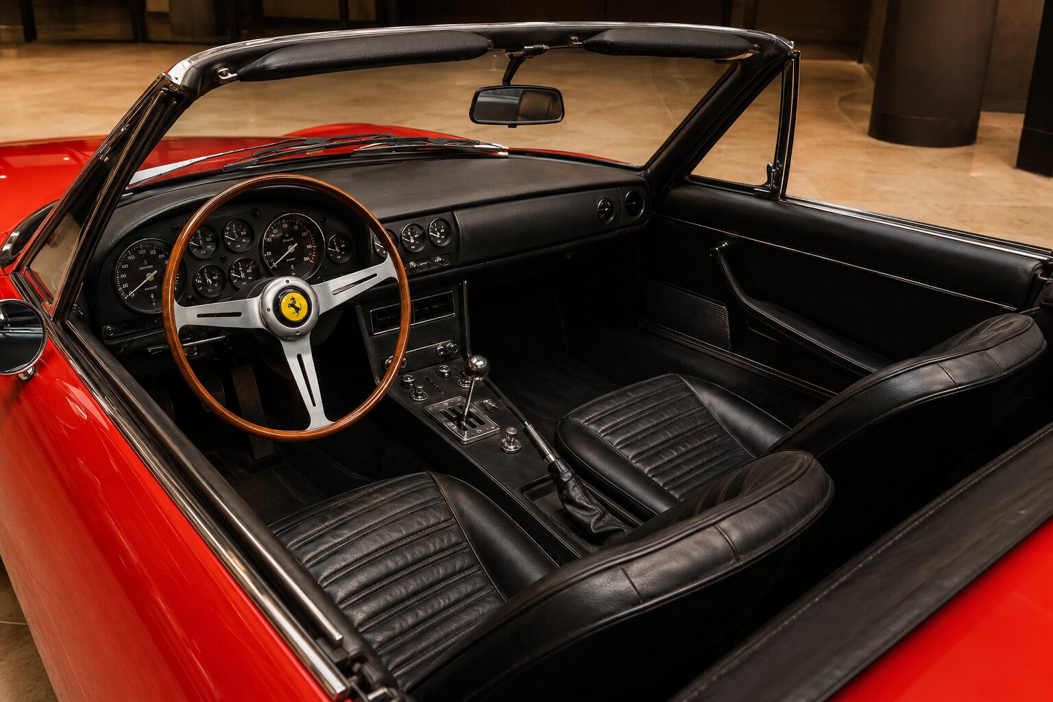 Ferrari 365 GTS/4 Daytona Spider interior view