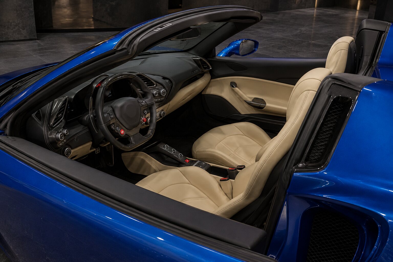 Ferrari 488 Spider interior view