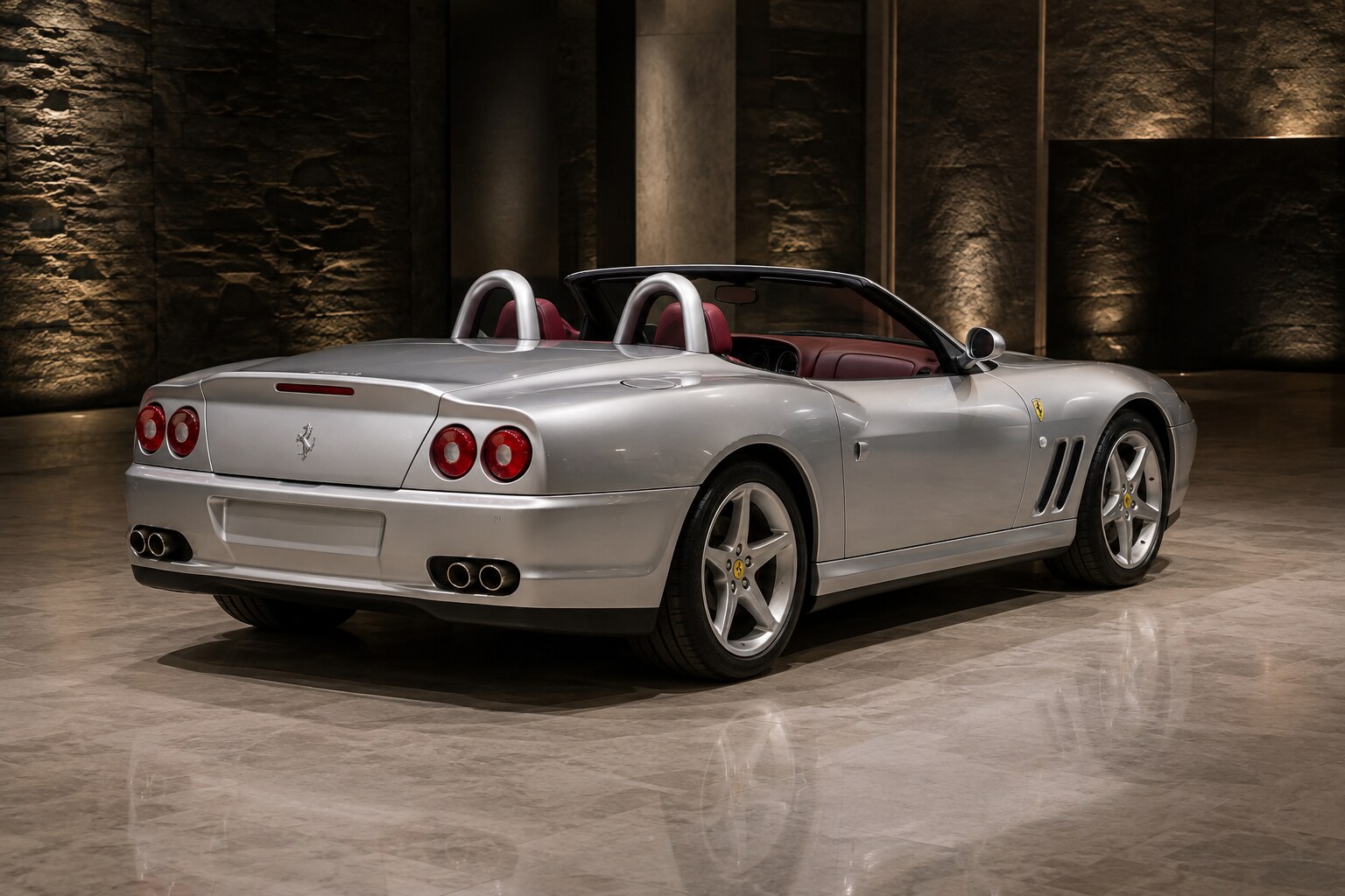 Ferrari 550 Barchetta Pininfarina rear three-quarter view