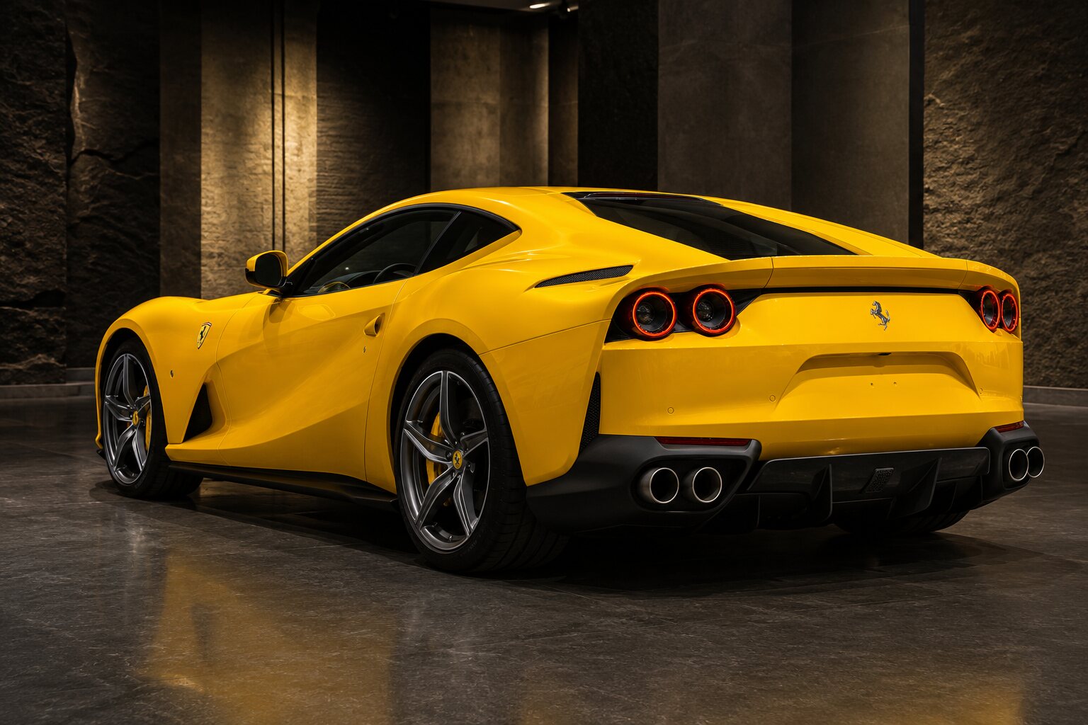 Ferrari 812 Superfast rear three-quarter view