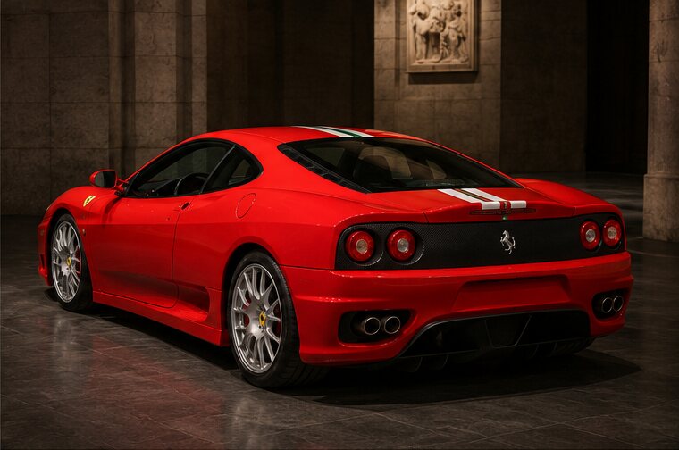 Ferrari Challenge Stradale rear three-quarter view