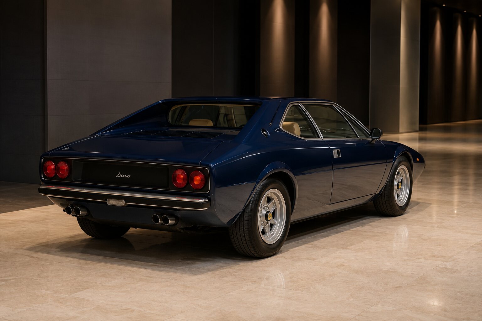Dino 308 GT4 rear three-quarter view
