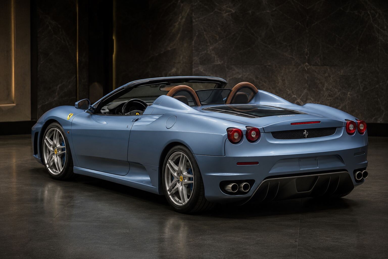 Ferrari F430 Spider rear three-quarter view