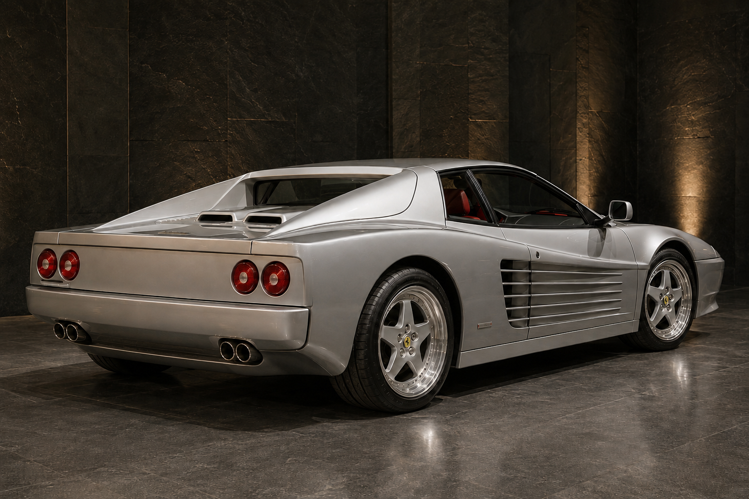 Ferrari F512 M rear three-quarter view