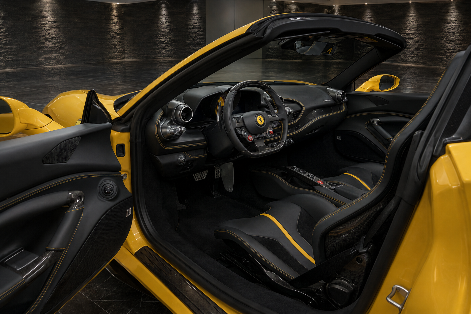 Ferrari F8 Spider interior view