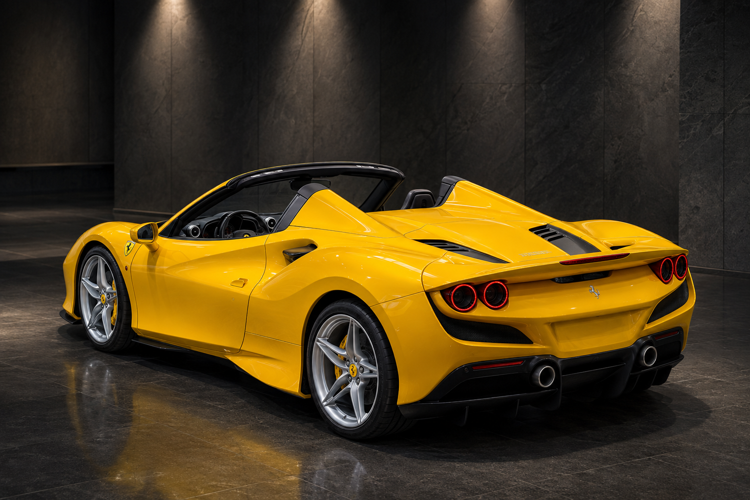 Ferrari F8 Spider rear three-quarter view