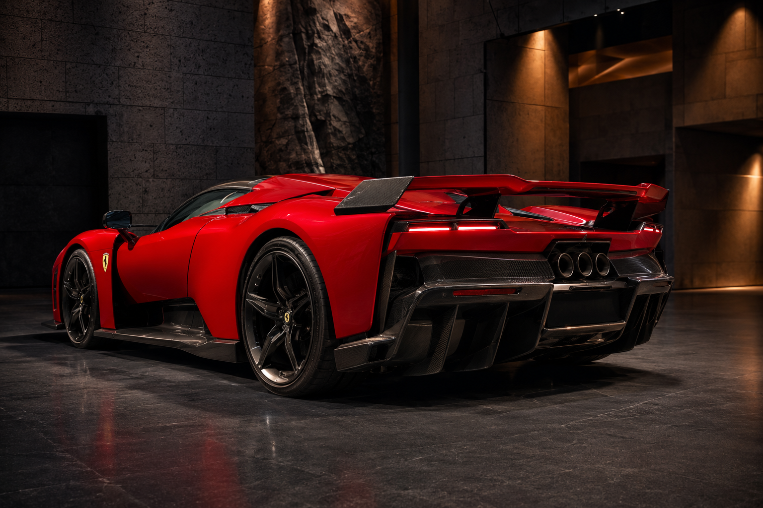 Ferrari F80 rear three-quarter view