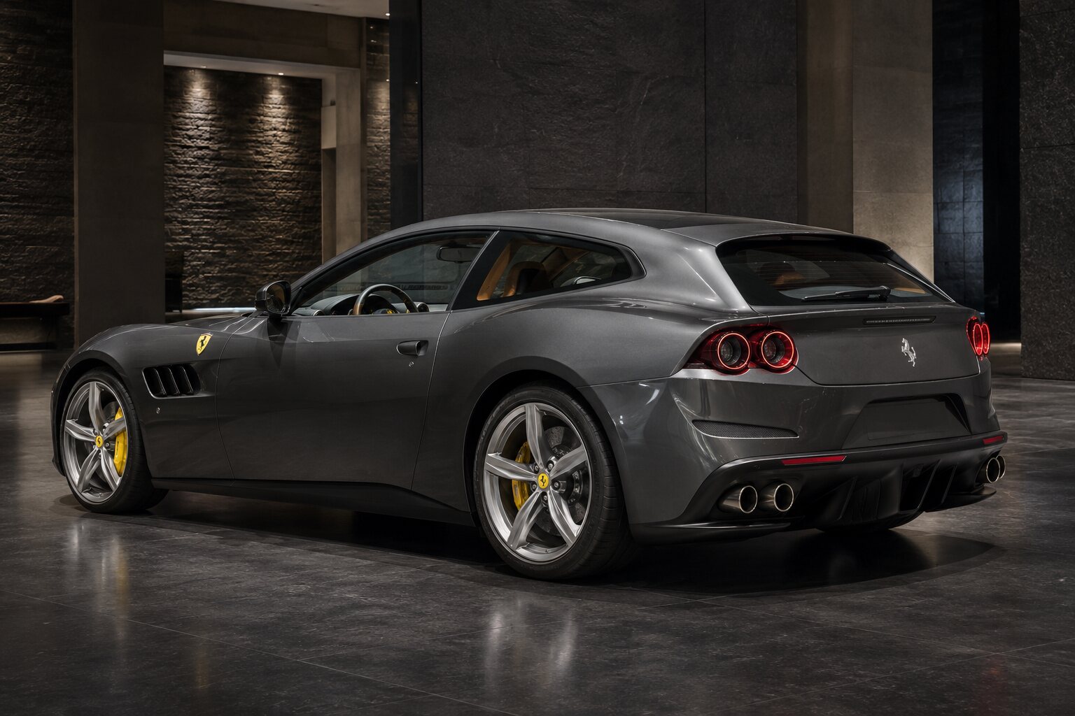 Ferrari GTC4Lusso rear three-quarter view