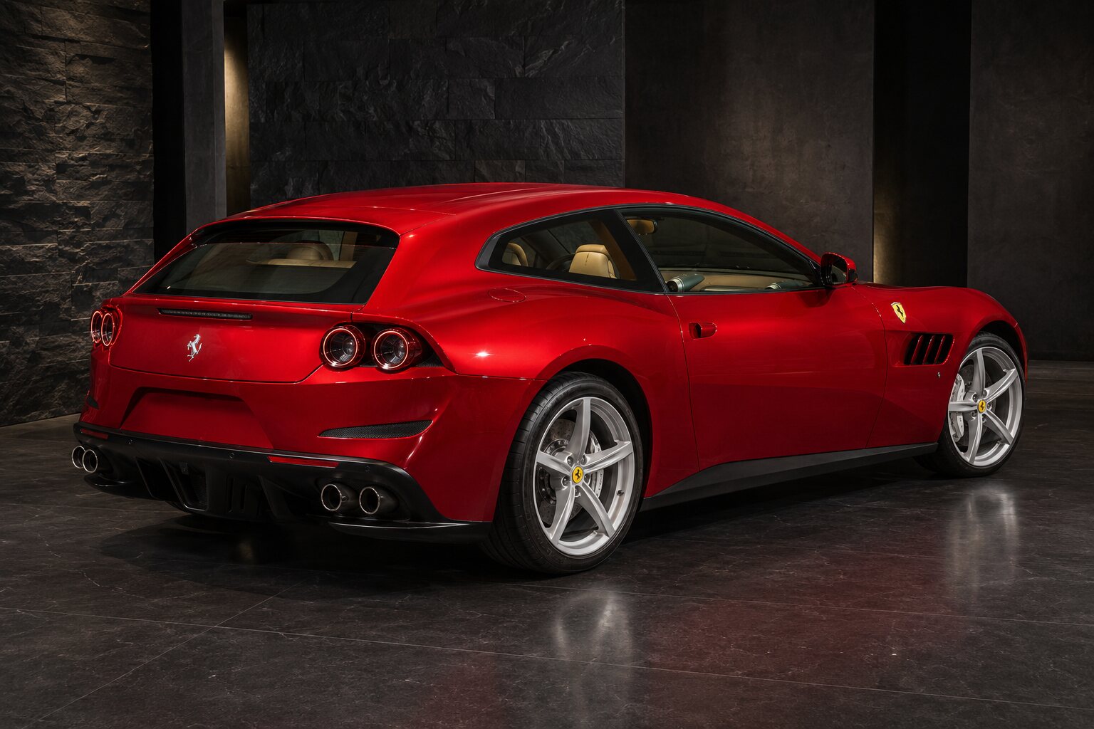 Ferrari GTC4Lusso T rear three-quarter view