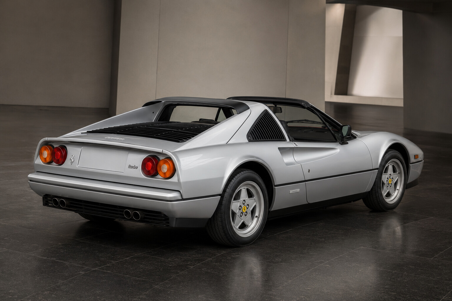 Ferrari GTS Turbo rear three-quarter view