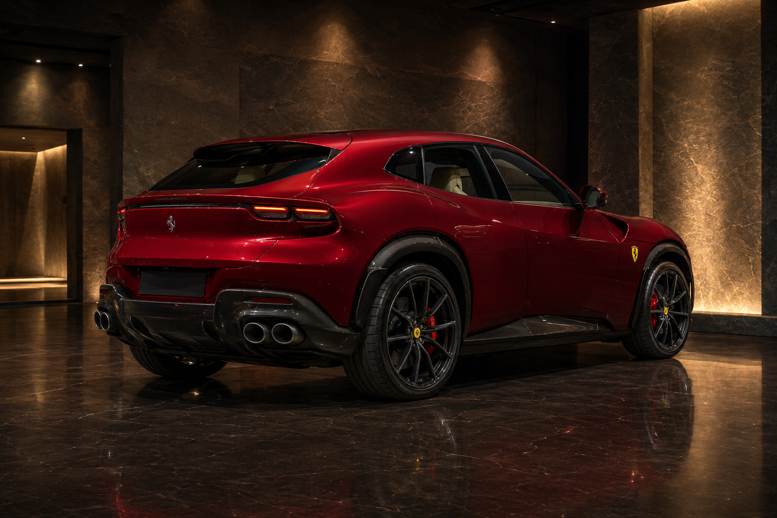 Ferrari Purosangue rear three-quarter view