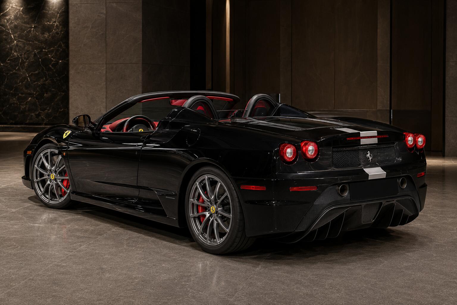 Ferrari Scuderia Spider 16M rear three-quarter view