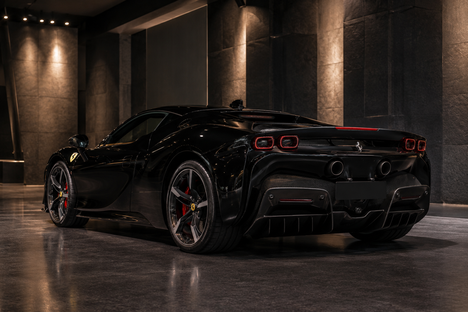 Ferrari SF90 Stradale rear three-quarter view