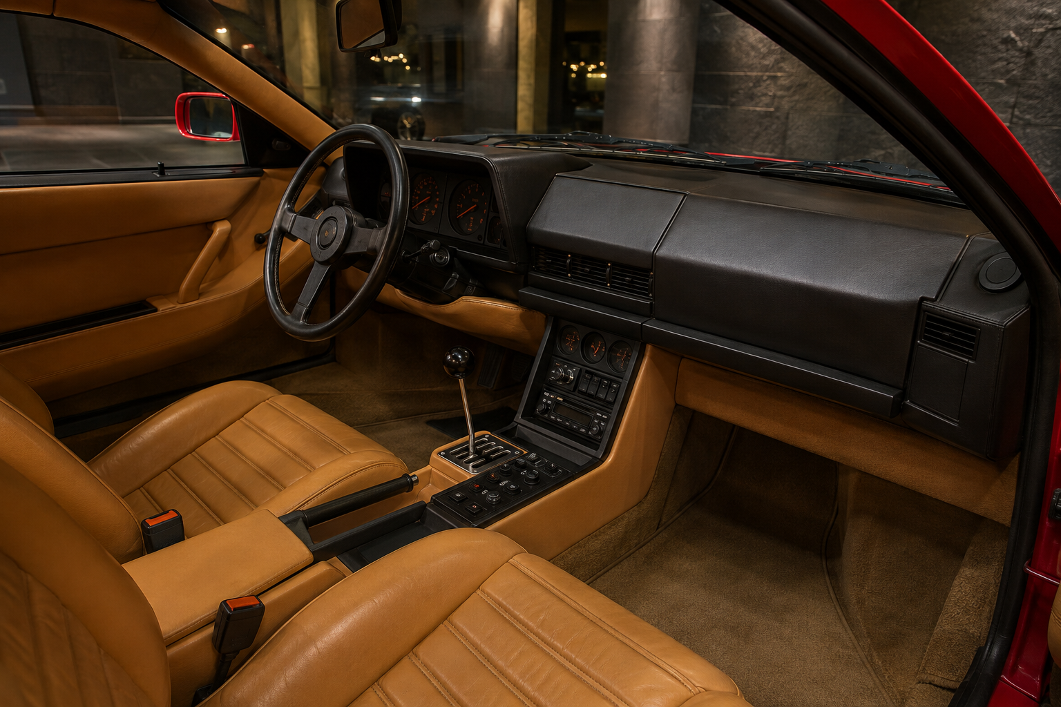 Ferrari Testarossa interior view