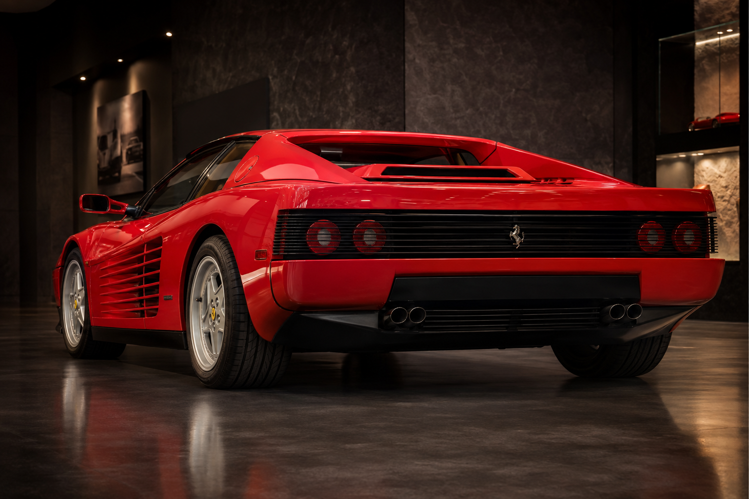 Ferrari Testarossa rear three-quarter view